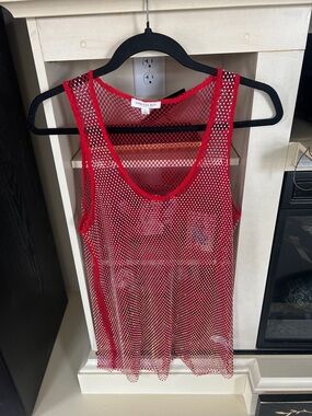 Endless Blu Red Mesh Tank Top